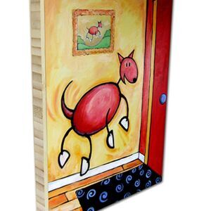 Joy of Homecoming Wall Art Print on Bamboo Plaque for Dog Lovers NEW